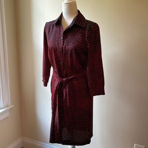 NWOT New York & Company NY & Co button down, tie-waist dress. Hearts. Small SM
